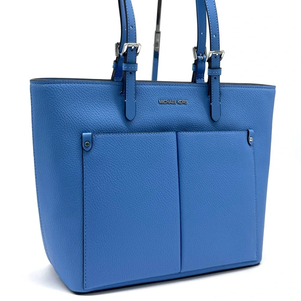 Michael Kors Jet Set Medium Pocket Tote Bag South Pacific Blue